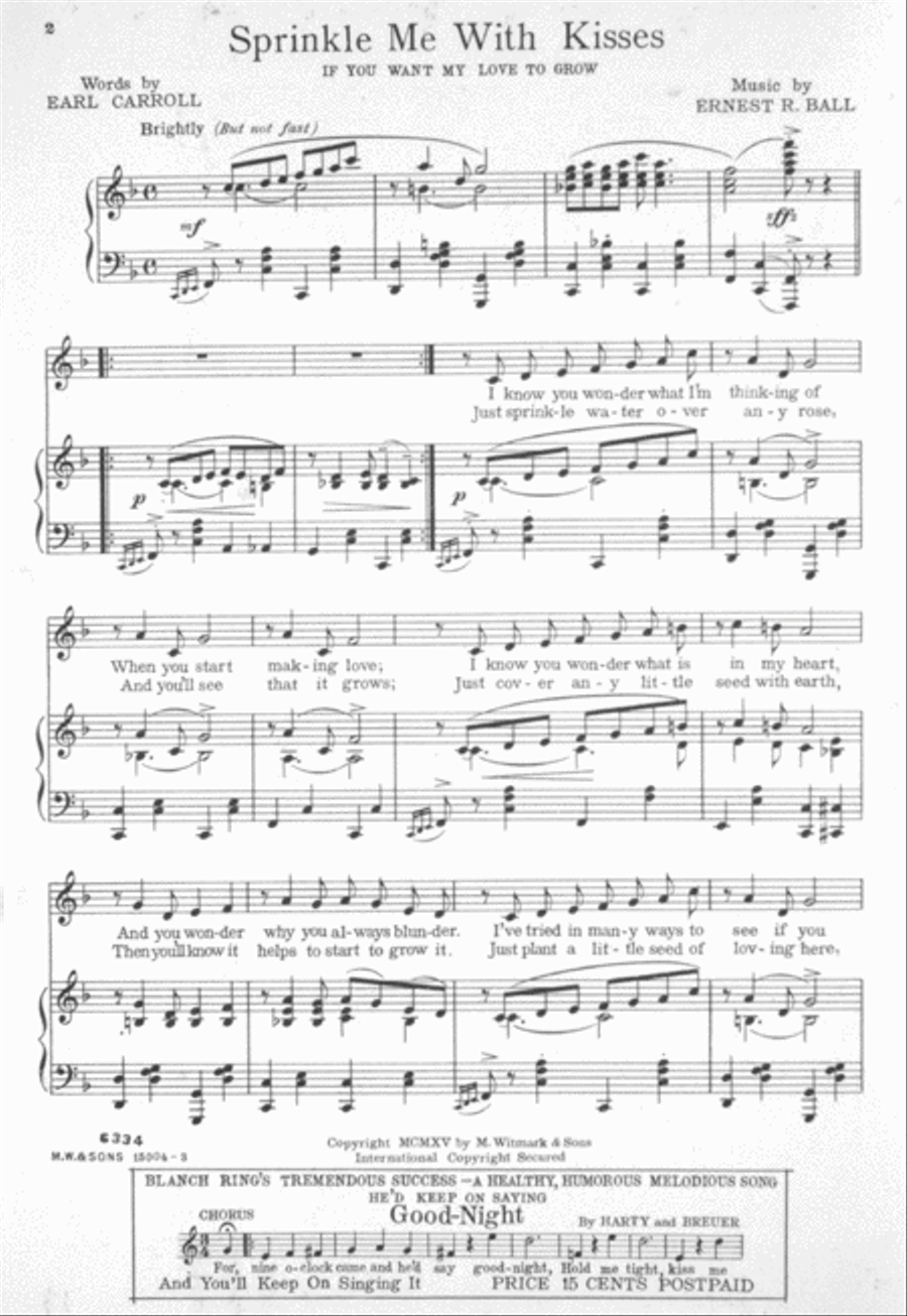 Sprinkle Me With Kisses (If You Want My Love To Grow) Voice scores gallery preview page 2