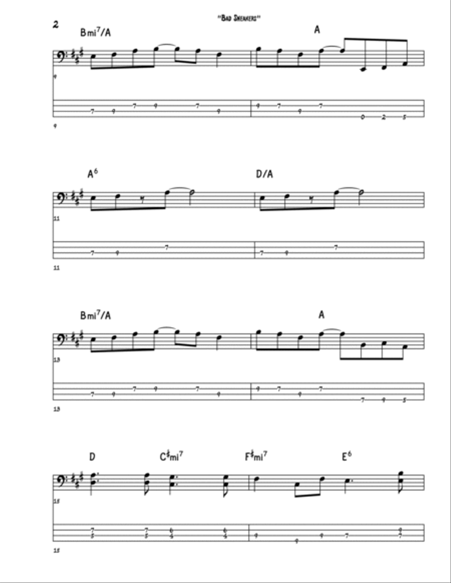 Bad Sneakers Bad Sneakers Bass Guitar scores gallery preview page 2