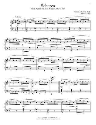 Book cover for Scherzo, BWV 827