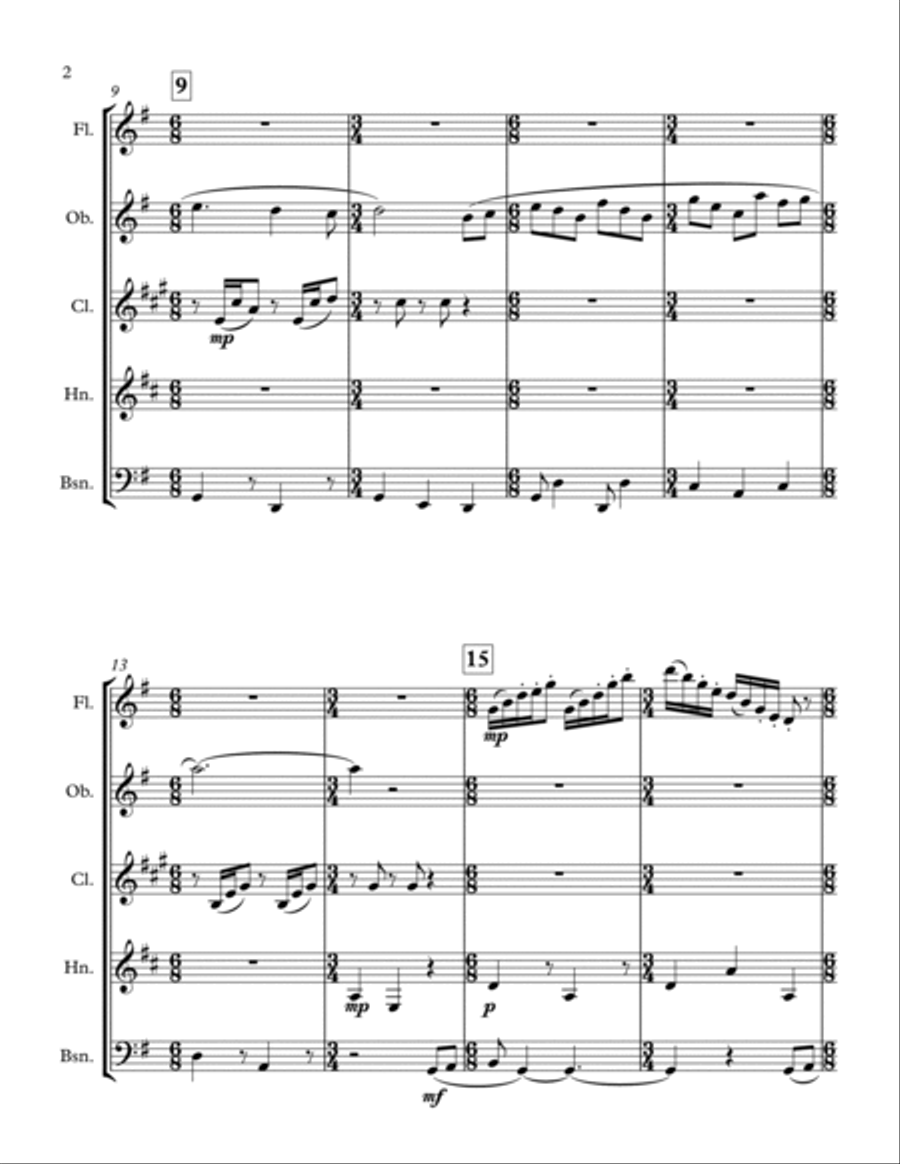 Dulcinea Dulcinea Woodwind Quintet scores gallery preview page 2