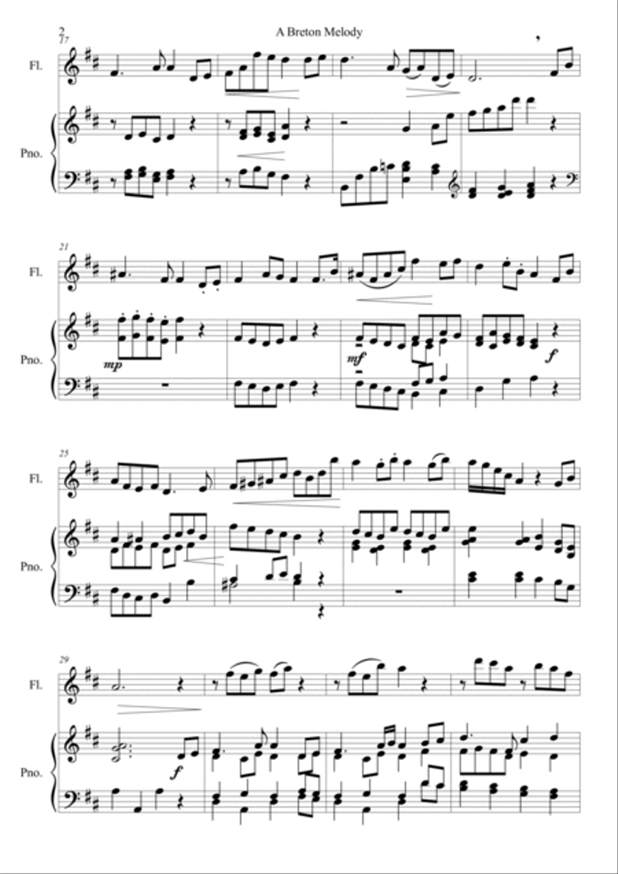 Breton Melody B-Flat Clarinet scores gallery preview page 2