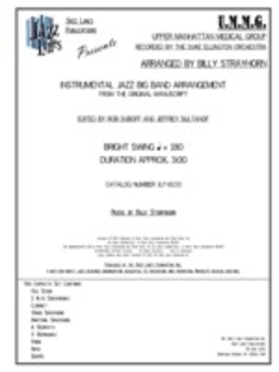 U.M.M.G. [Upper Manhattan Medical Group] Big Band scores gallery preview page 1