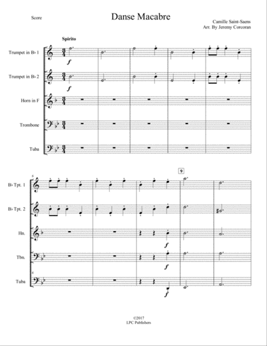 Danse Macabre for Brass Quintet Danse Macabre for Brass Quintet Brass Quintet scores gallery preview page 2