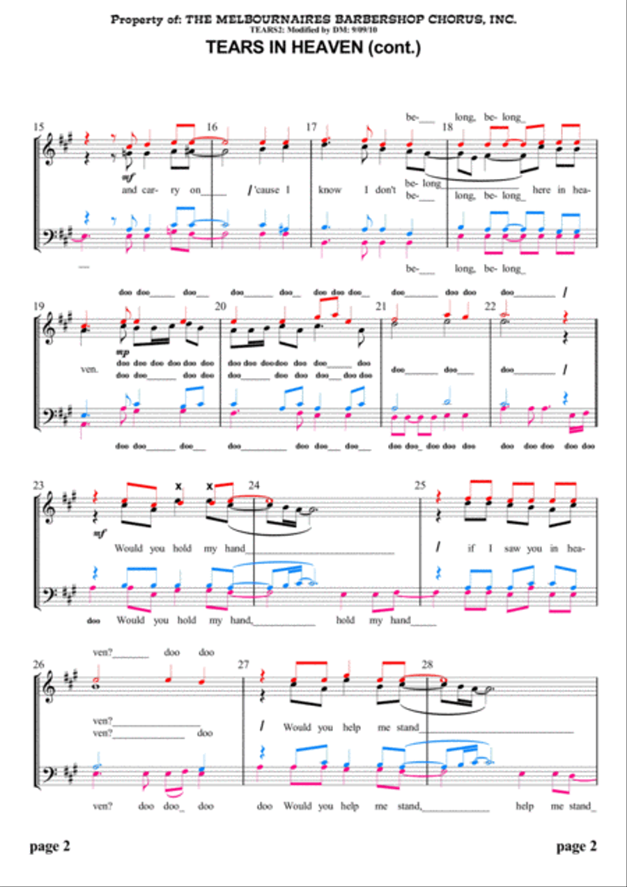 Tears In Heaven Voice Solo scores gallery preview page 2