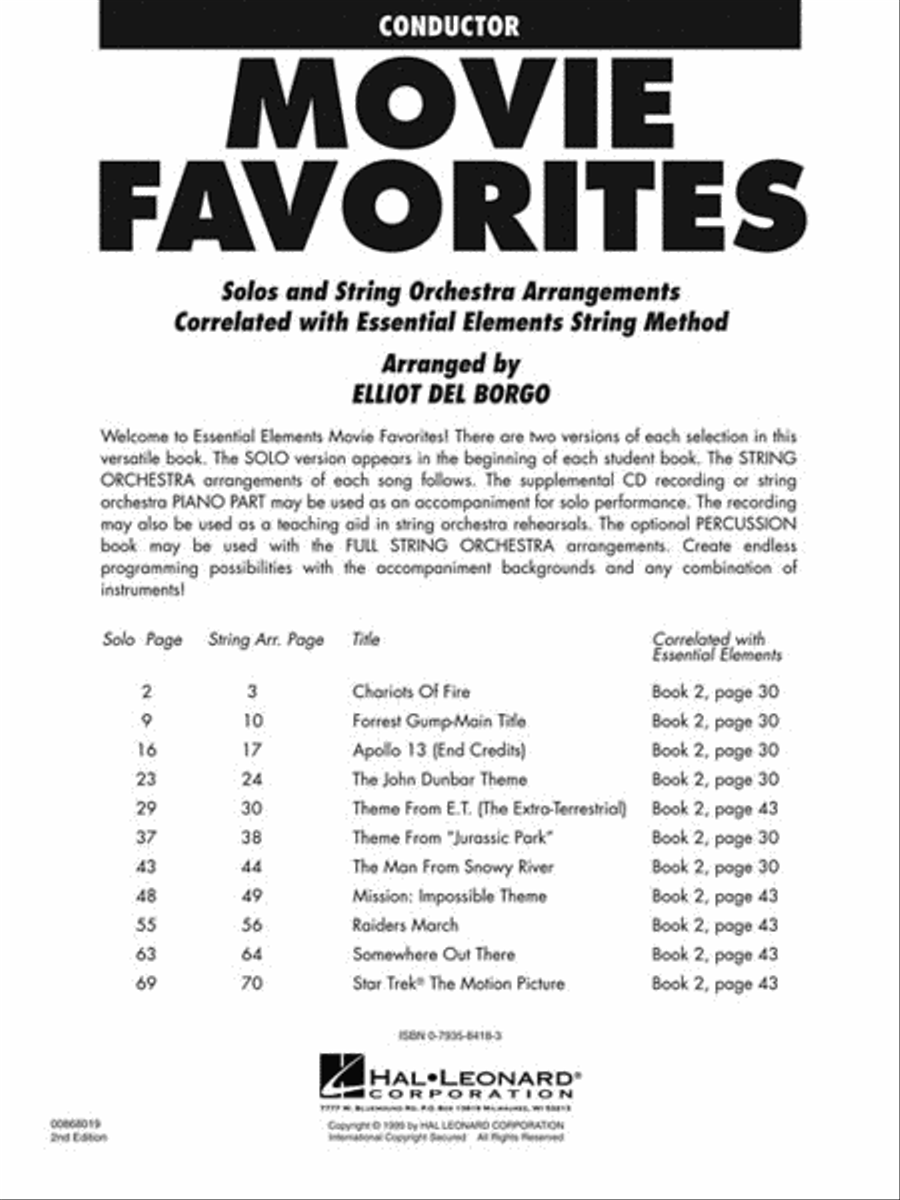 Essential Elements Movie Favorites for Strings String Methods scores gallery preview page 2