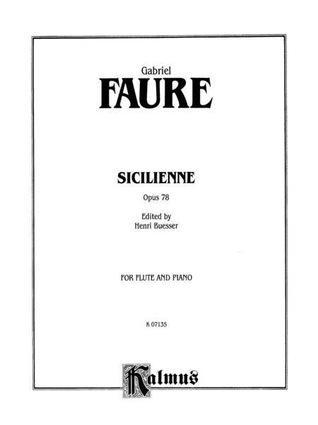 Fauré: Sicilienne, Op. 78