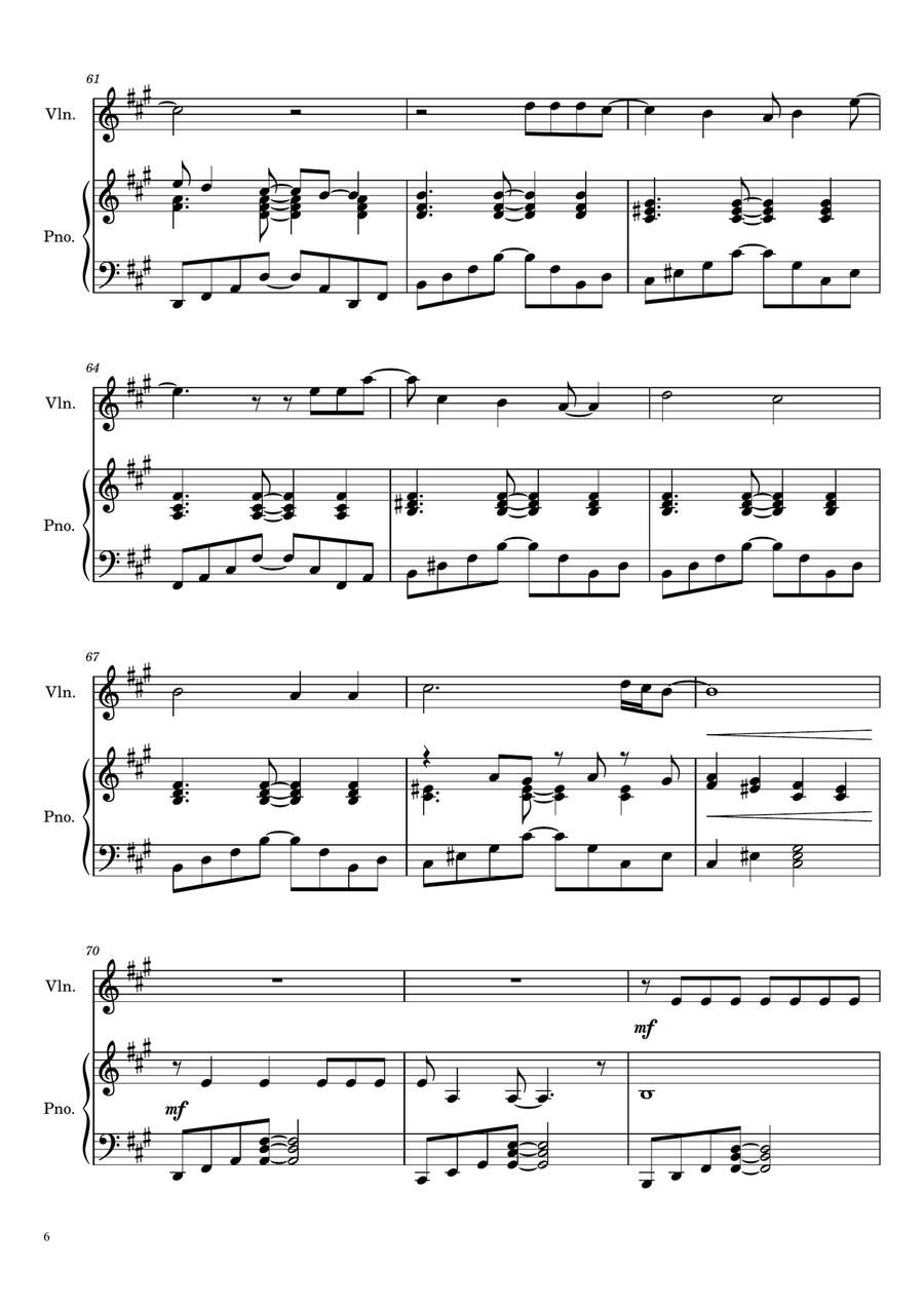 Hikaru Nara Violin Solo scores gallery preview page 6
