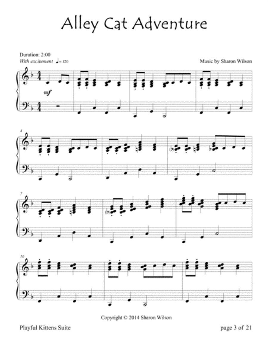 Playful Kittens Suite (A Collection of 5 Piano Solos) Piano Method scores gallery preview page 4