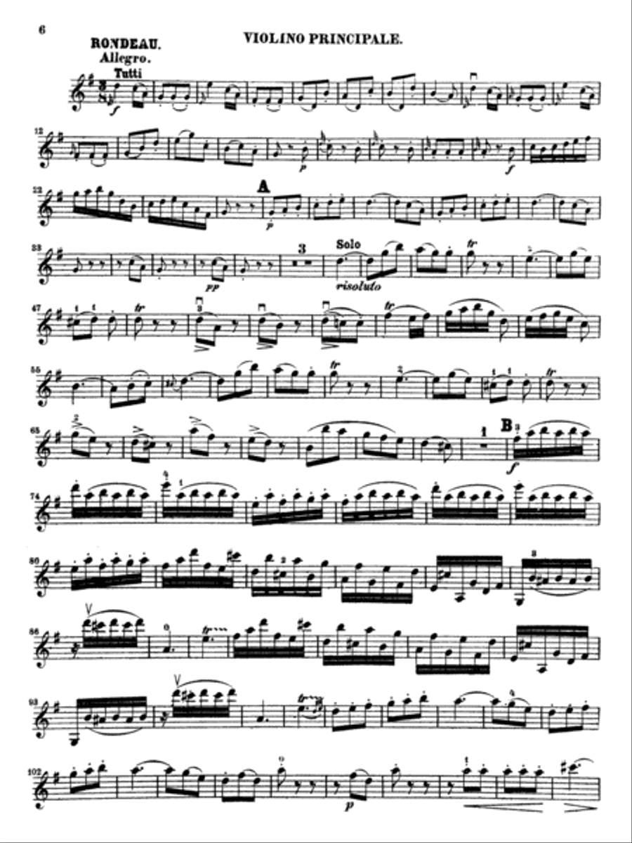 Mozart: Violin Concerto No. 3 in G Major, K.216 Violin Solo scores gallery preview page 6