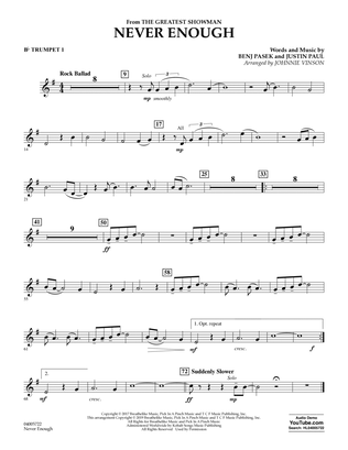 Never Enough (from The Greatest Showman) (arr. Johnnie Vinson) - Bb Trumpet 1
