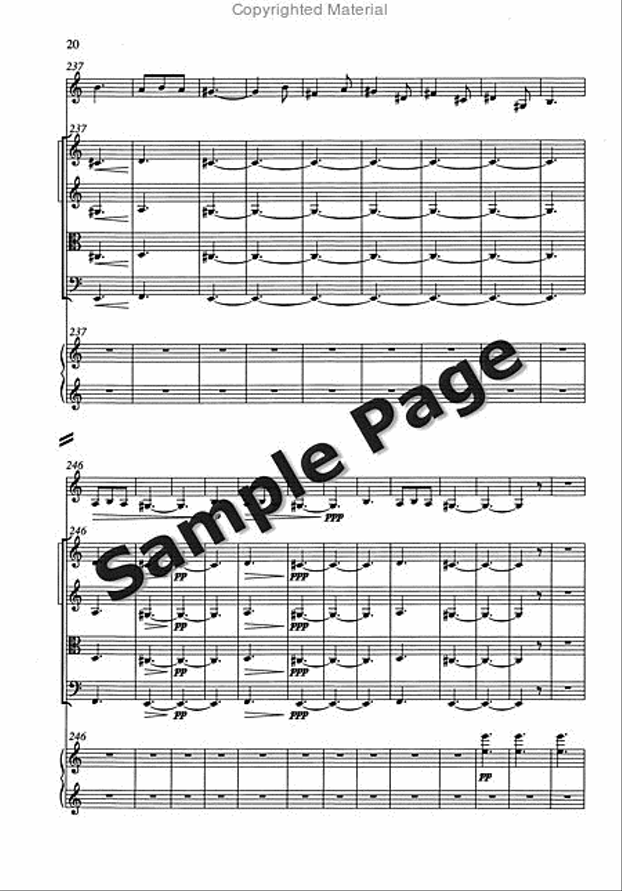 Gloriola Satb/strings/pf Score 4-Part scores gallery preview page 21