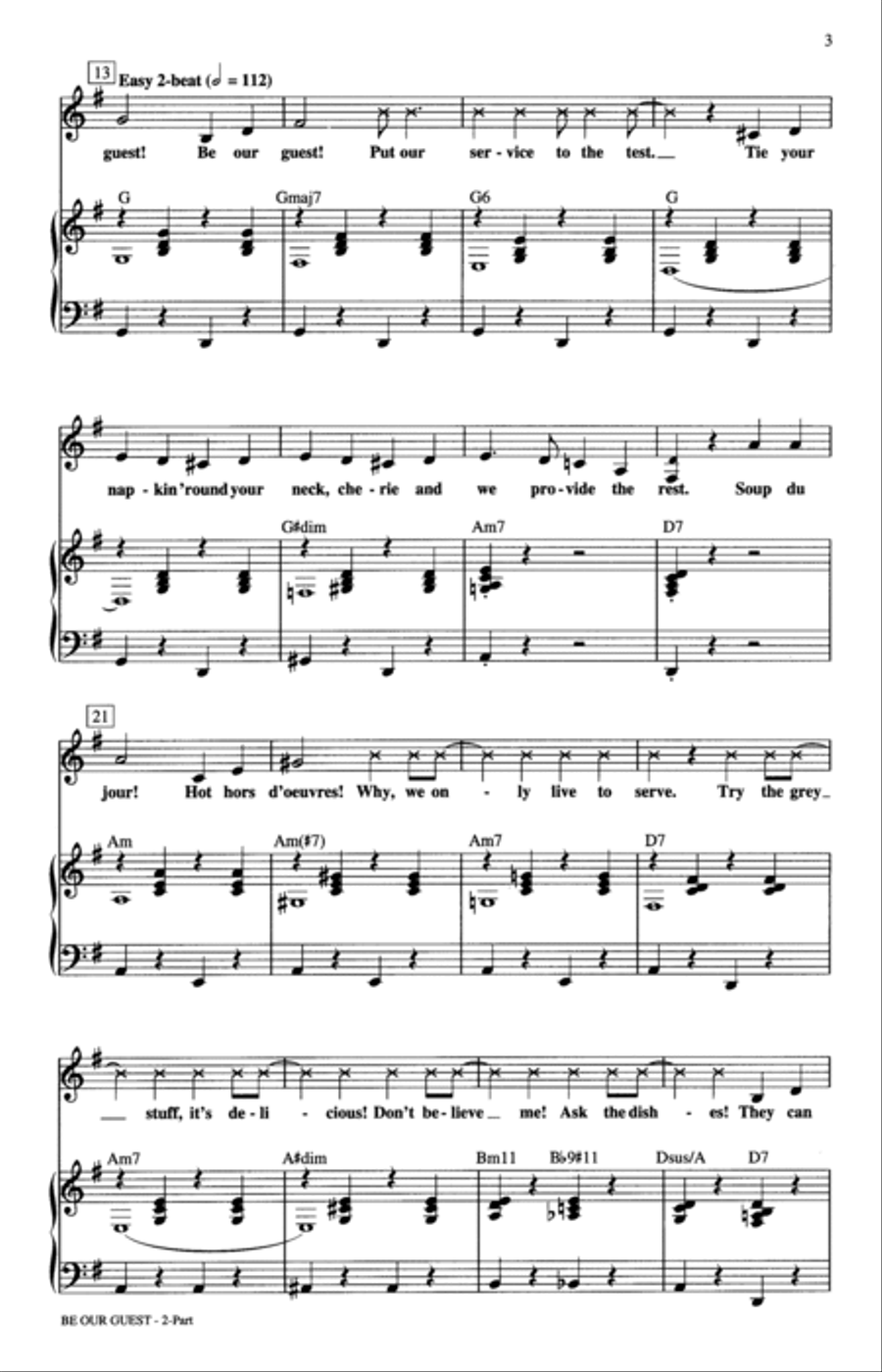 Be Our Guest (from Beauty And The Beast) (arr. Ed Lojeski) 2-Part scores gallery preview page 2