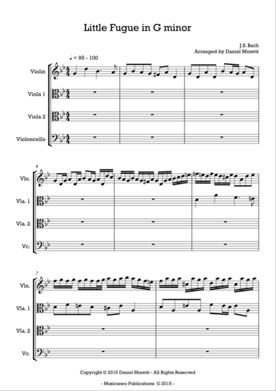 Little Fugue in G minor - String Quartet String Quartet scores gallery preview page 2