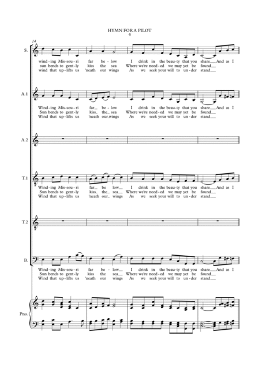 HYMN FOR A PILOT HYMN FOR A PILOT 4-Part scores gallery preview page 5