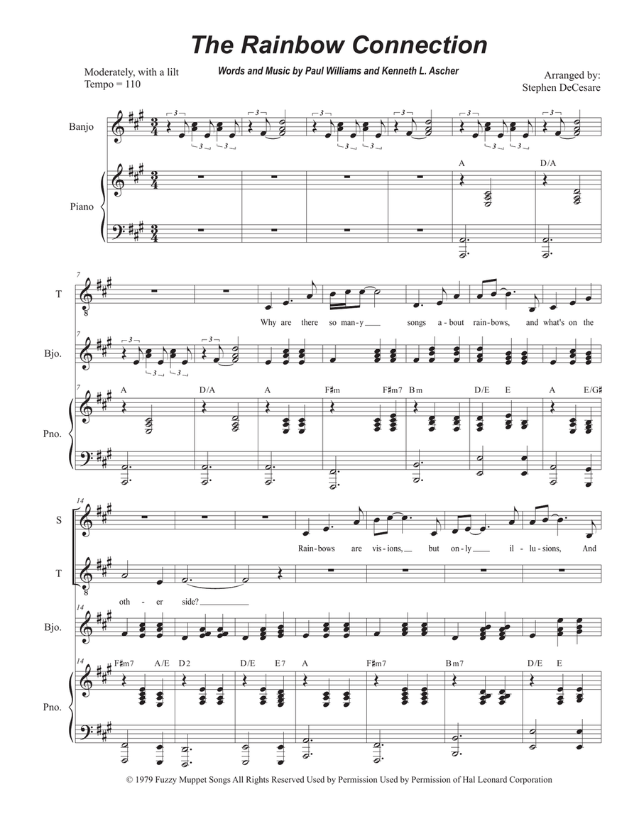 The Rainbow Connection Tenor Voice scores gallery preview page 1