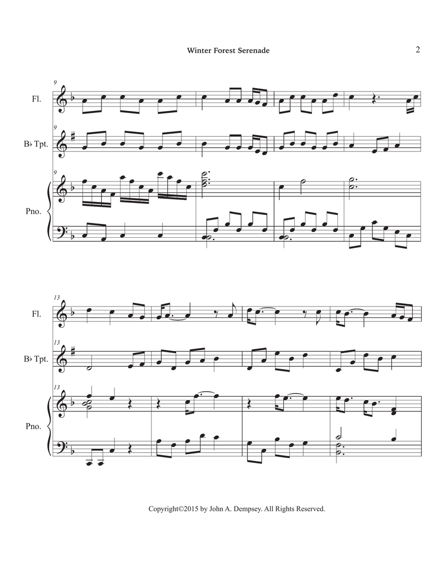 Winter Forest Serenade (Trio for Flute, Trumpet and Piano) Small Ensemble scores gallery preview page 6