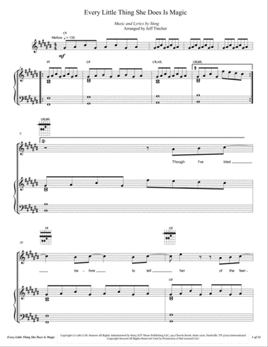 Every Little Thing She Does Is Magic Voice scores gallery preview page 2