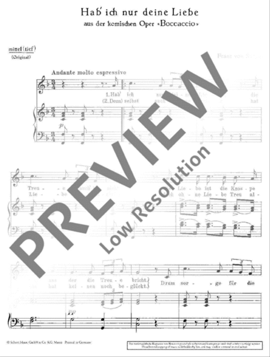 Hab' ich nur deine Liebe Medium Voice scores gallery preview page 3