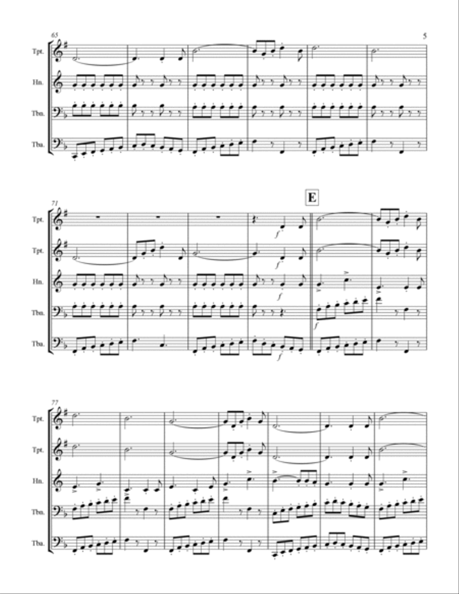 March - Semper Fidelis (for Brass Quintet) Brass Quintet scores gallery preview page 6