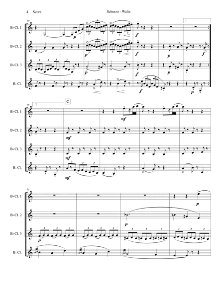 Chabrier - clarinet quartet - Scherzo from Suite Pastorale image number null