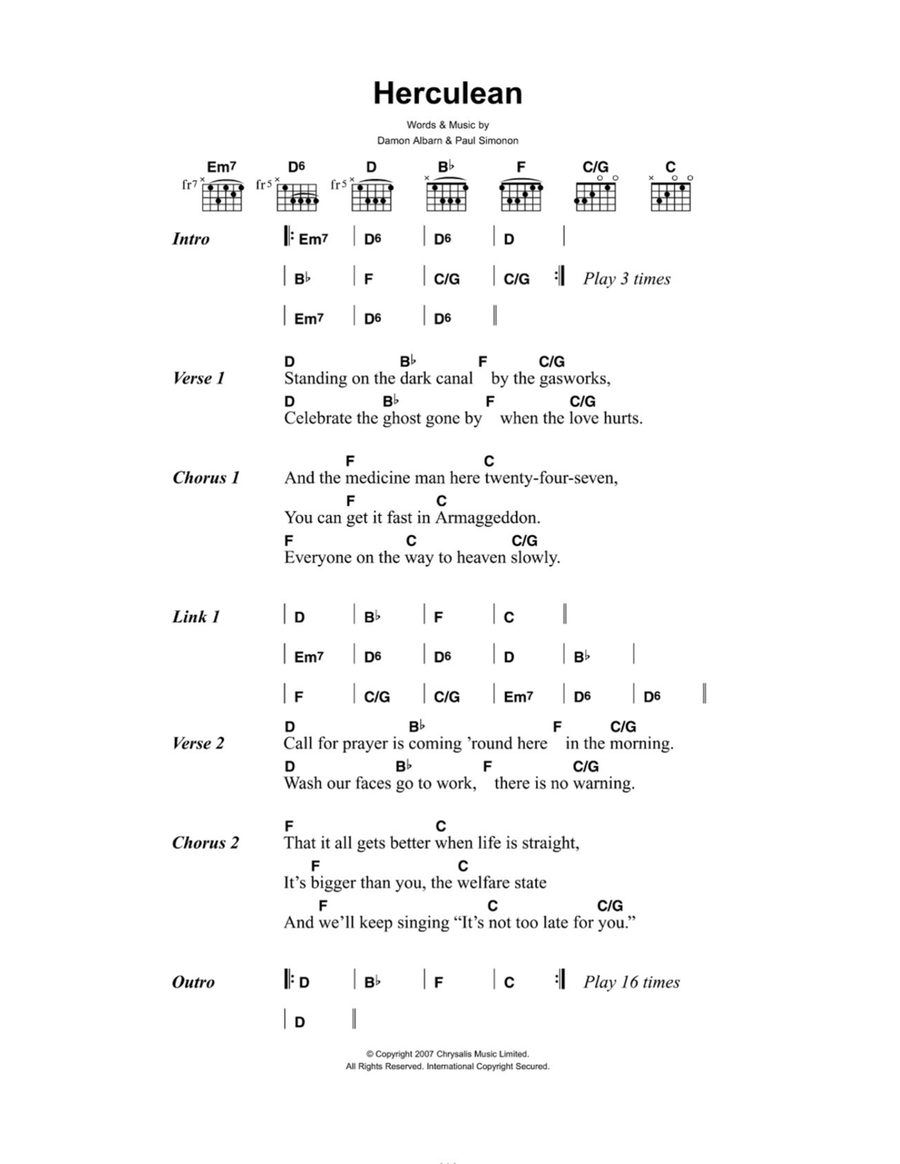 Herculean Easy Guitar scores gallery preview page 1