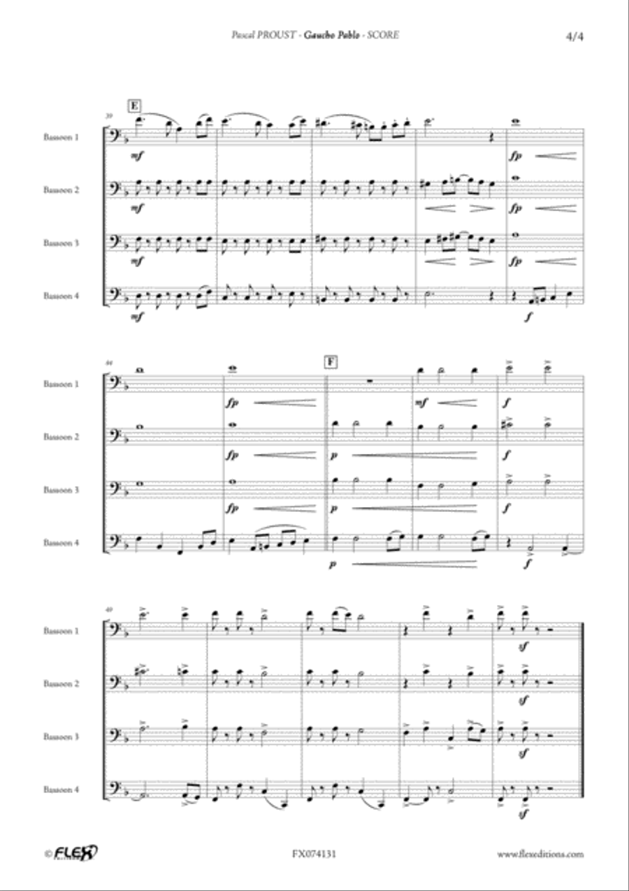 Gaucho Pablo Bassoon Quartet scores gallery preview page 6