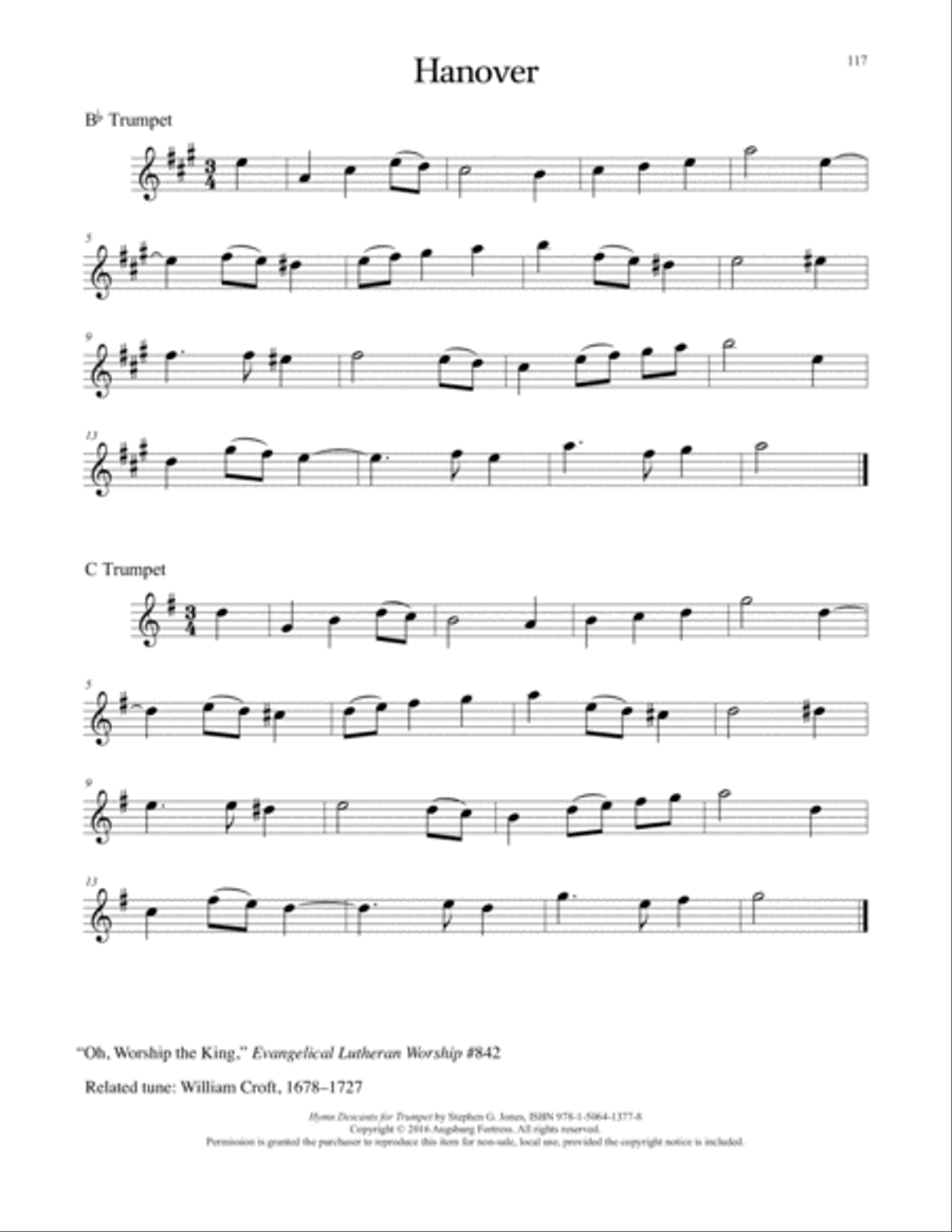 Hymn Descants for Trumpet C Trumpet scores gallery preview page 118