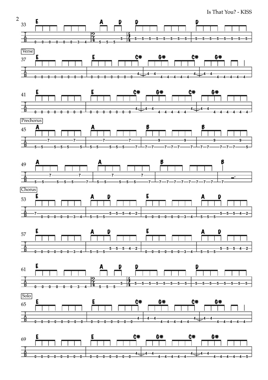 Is That You? Guitar Tablature scores gallery preview page 2
