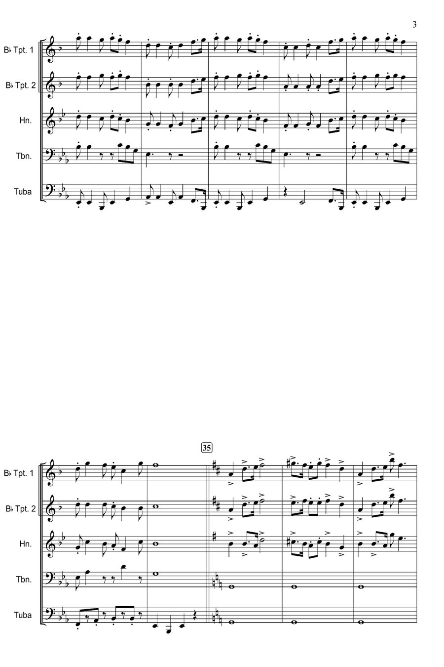 The Great Escape March Brass Quintet scores gallery preview page 4