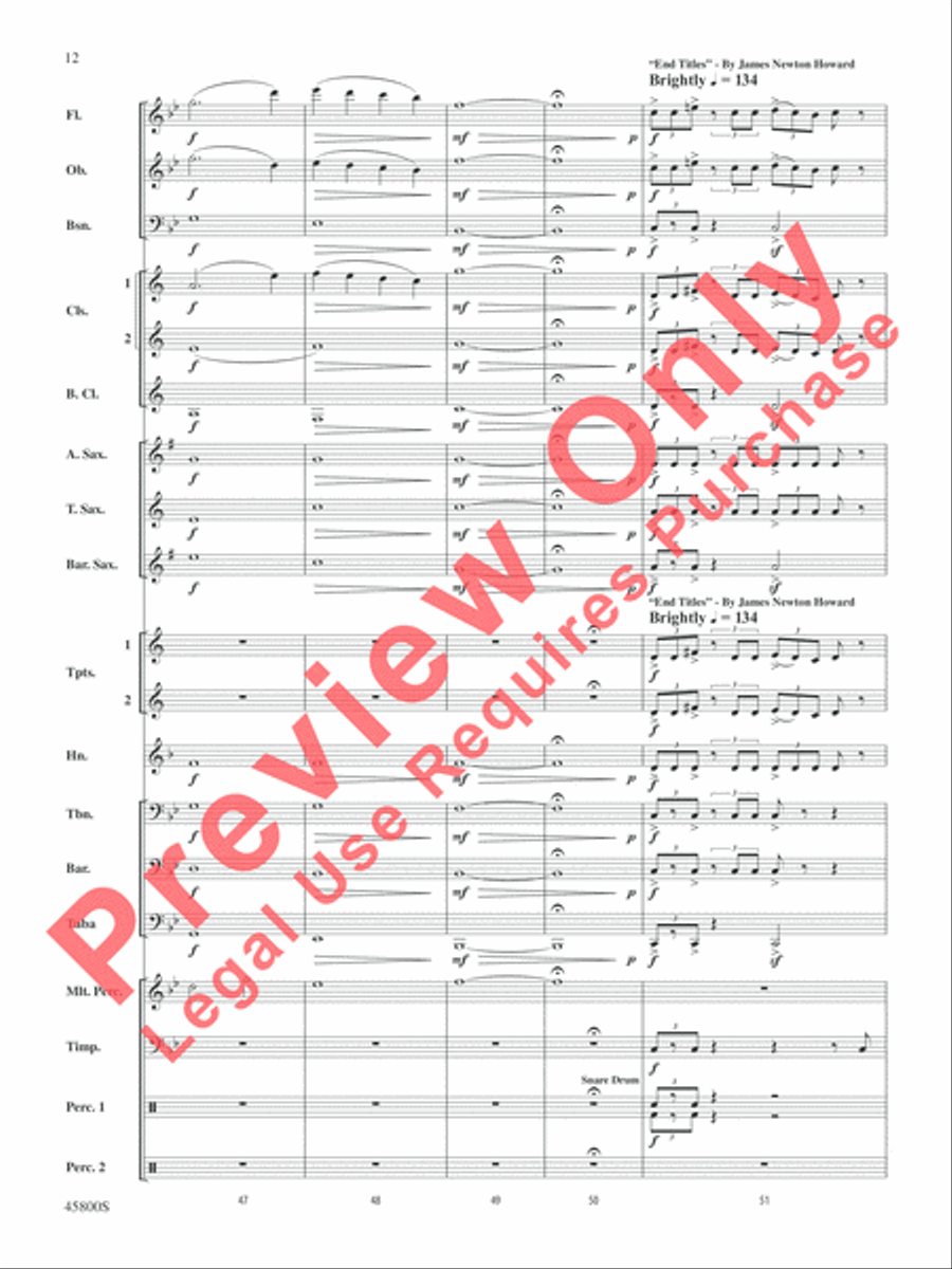 Suite from Fantastic Beasts and Where to Find Them Concert Band scores gallery preview page 13