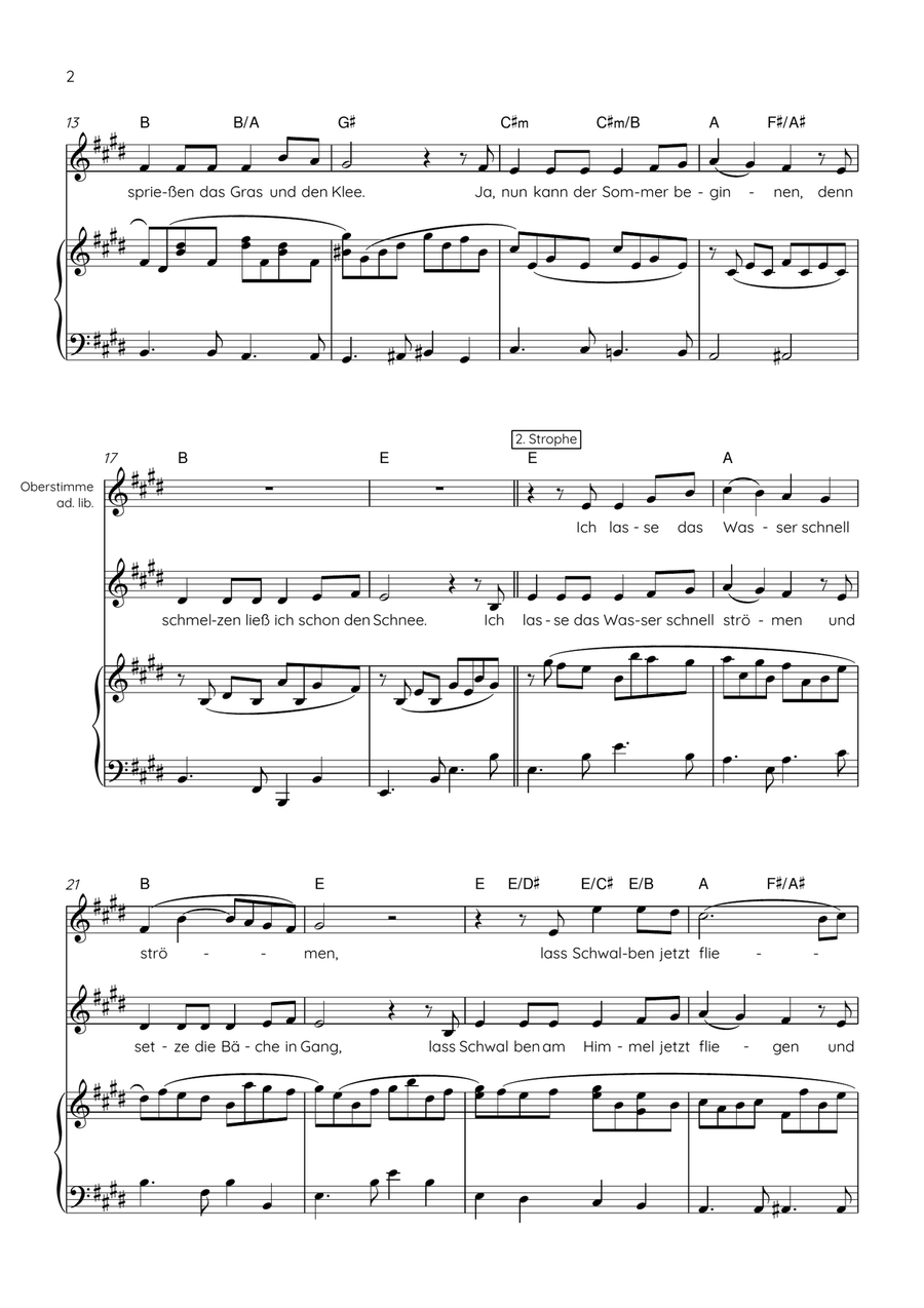 Idas Sommerlied Piano, Vocal, Guitar scores gallery preview page 2