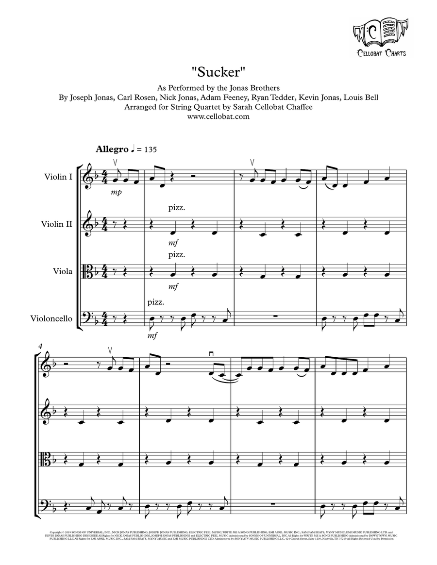 Sucker String Quartet scores gallery preview page 1