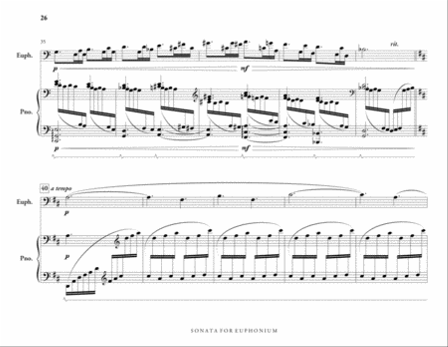 Sonata for Euphonium & Piano Euphonium scores gallery preview page 12