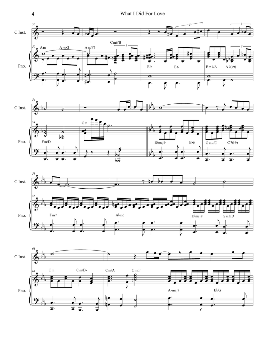 What I Did For Love Piano scores gallery preview page 4