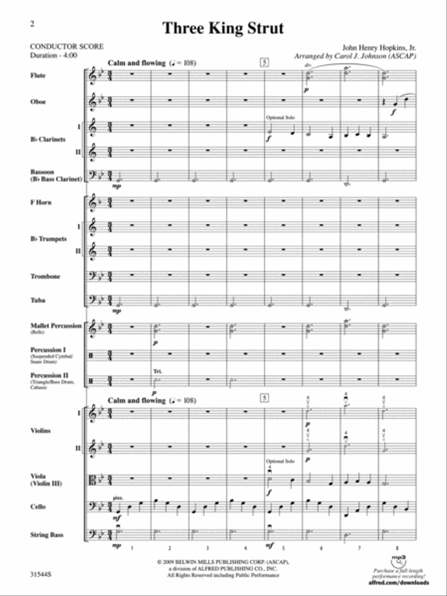 Three King Strut Full Orchestra scores gallery preview page 2