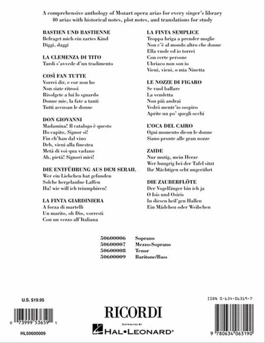 Mozart Opera Arias Voice Solo scores gallery preview page 2