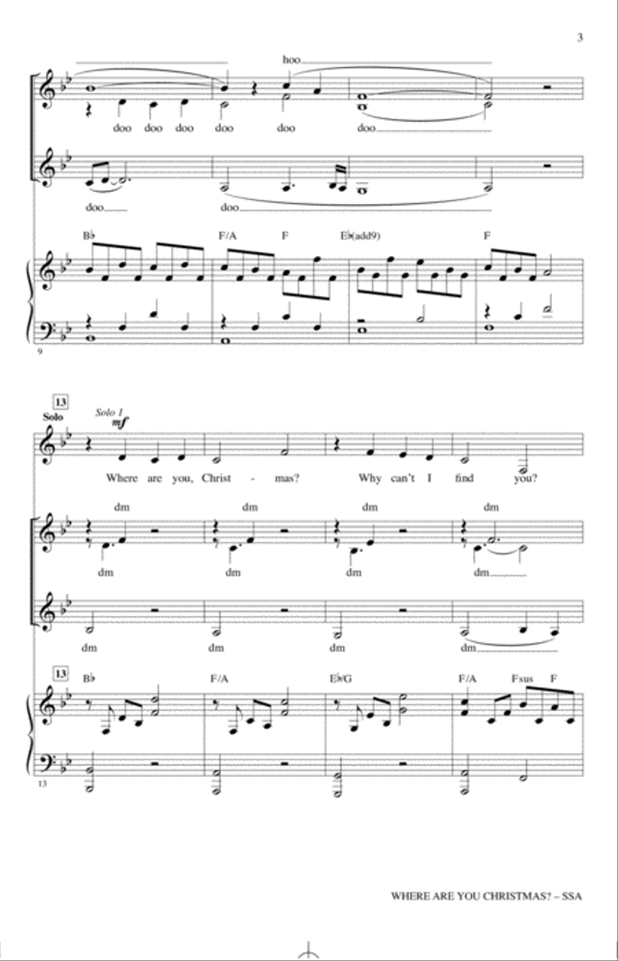Where Are You Christmas? (from How The Grinch Stole Christmas) (arr. Mark Brymer) SSA scores gallery preview page 2