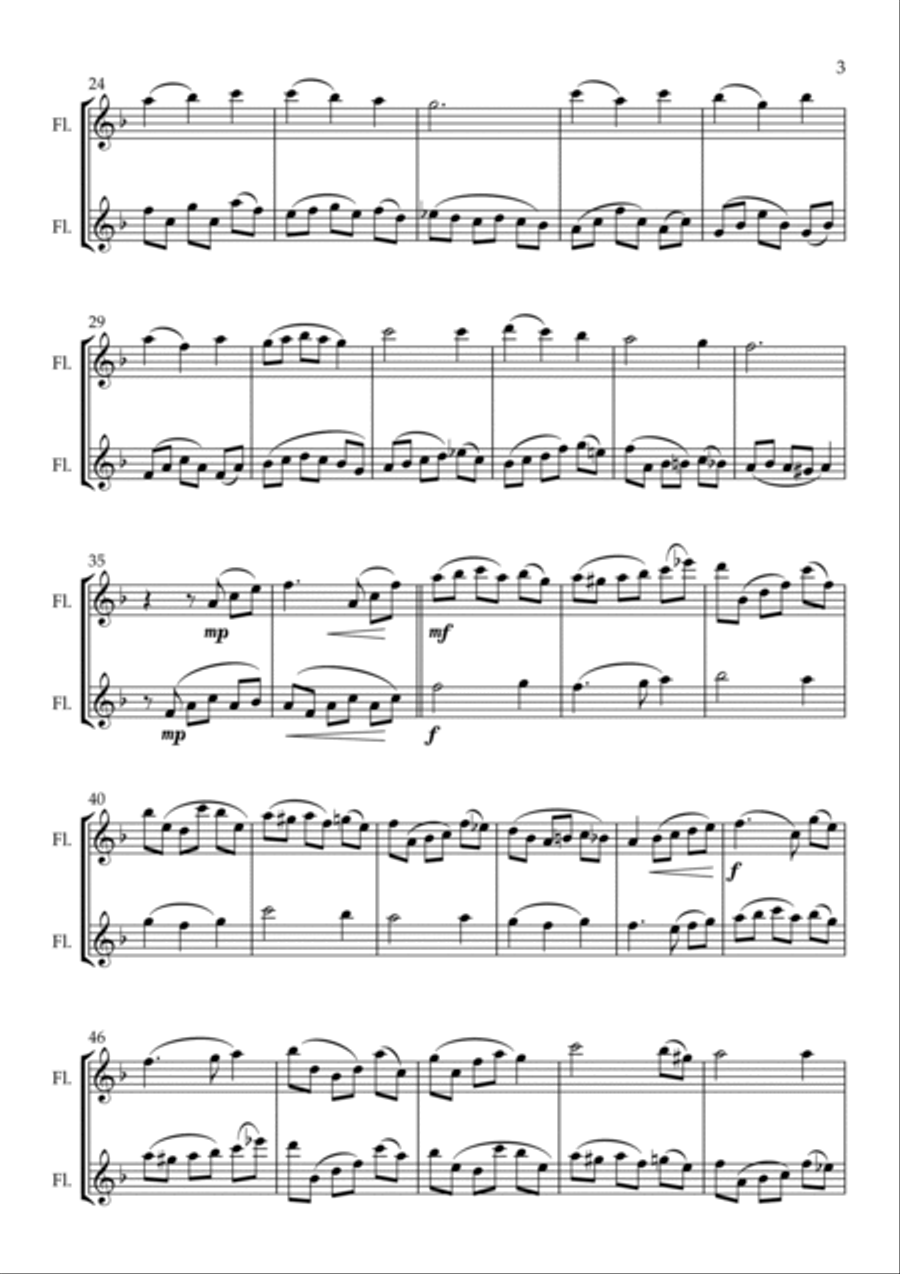 Hyfrydol, for Flute Duet Flute Duet scores gallery preview page 3