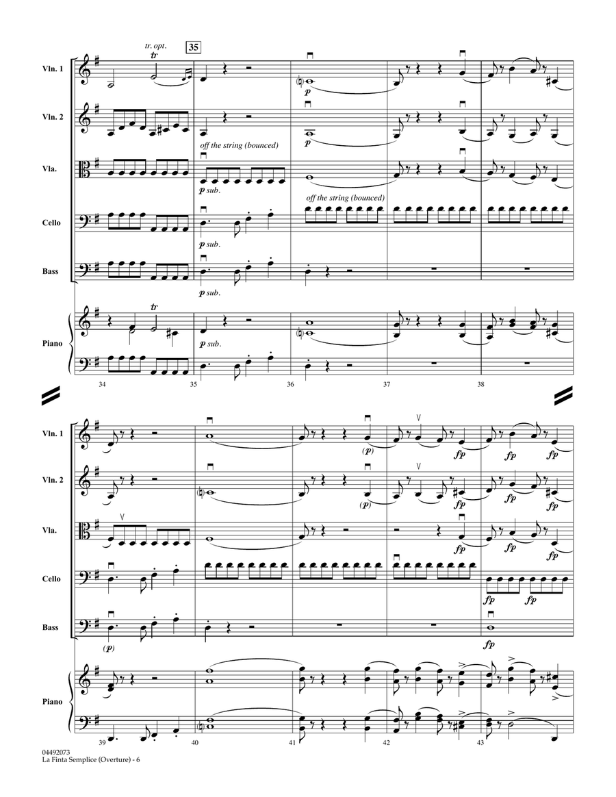 La Finta Semplice (Overture) - Conductor Score (Full Score) String Orchestra scores gallery preview page 6
