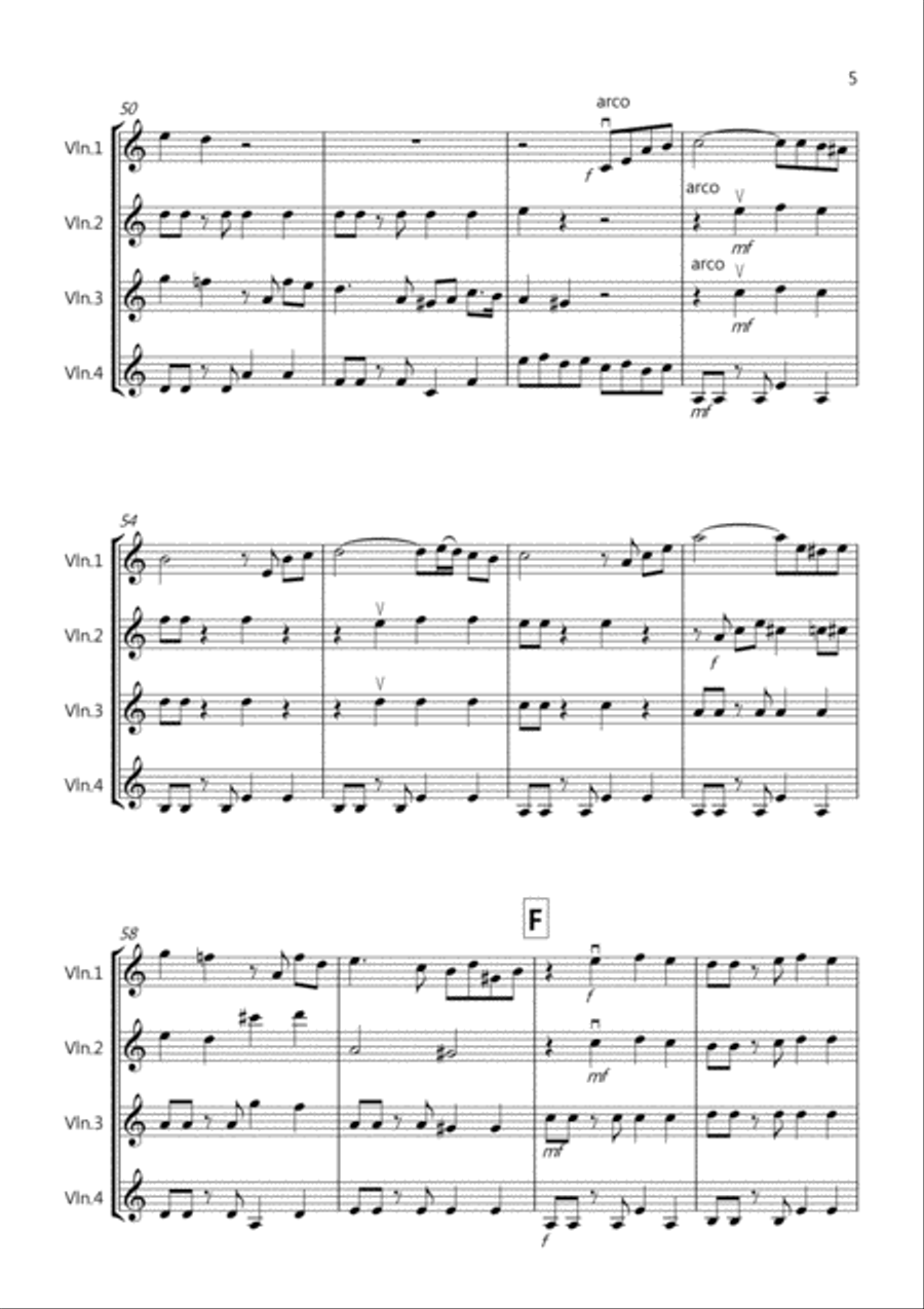 Tasty Tango for Violin Quartet Tasty Tango for Violin Quartet Violin Solo scores gallery preview page 5