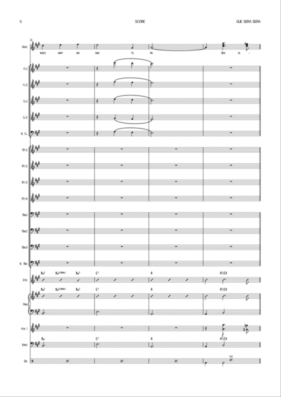 Que Sera, Sera (whatever Will Be, Will Be) Jazz Ensemble scores gallery preview page 6
