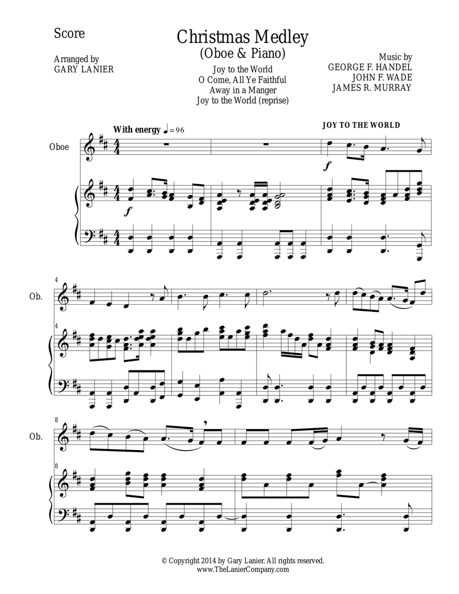 CHRISTMAS JOY MEDLEY (Oboe/Piano and Oboe Part) Piano scores gallery preview page 1