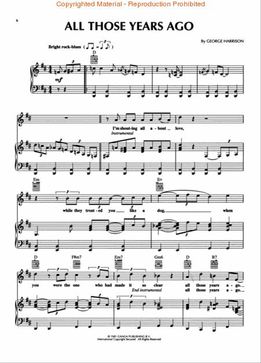 George Harrison Anthology Piano, Vocal, Guitar scores gallery preview page 3