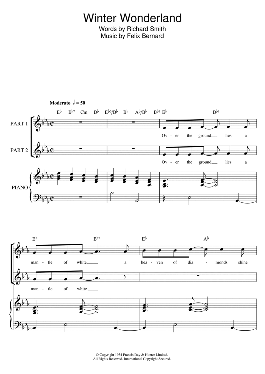 Winter Wonderland (arr. Rick Hein) 2-Part scores gallery preview page 1