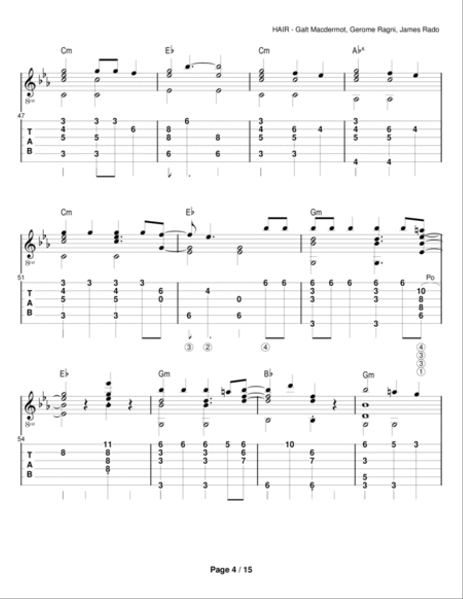 Hair Hair Electric Guitar scores gallery preview page 4