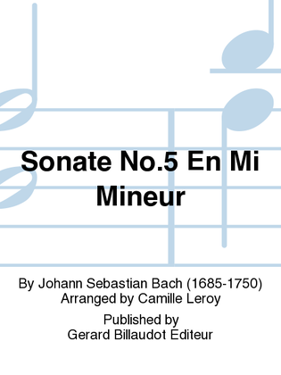 Book cover for Sonate No. 5 En Mi Mineur