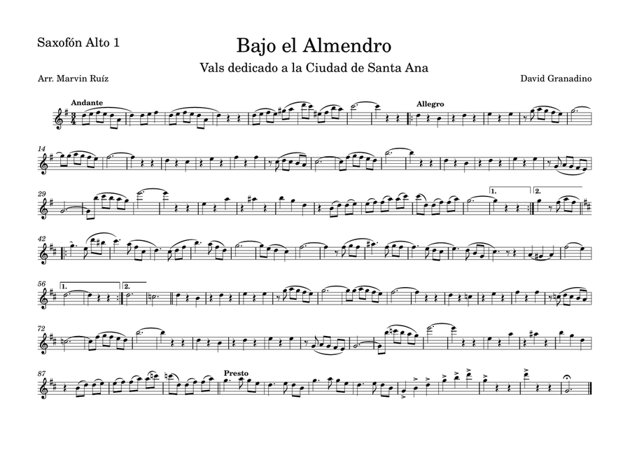 Bajo el Almendro Marching Band scores gallery preview page 4
