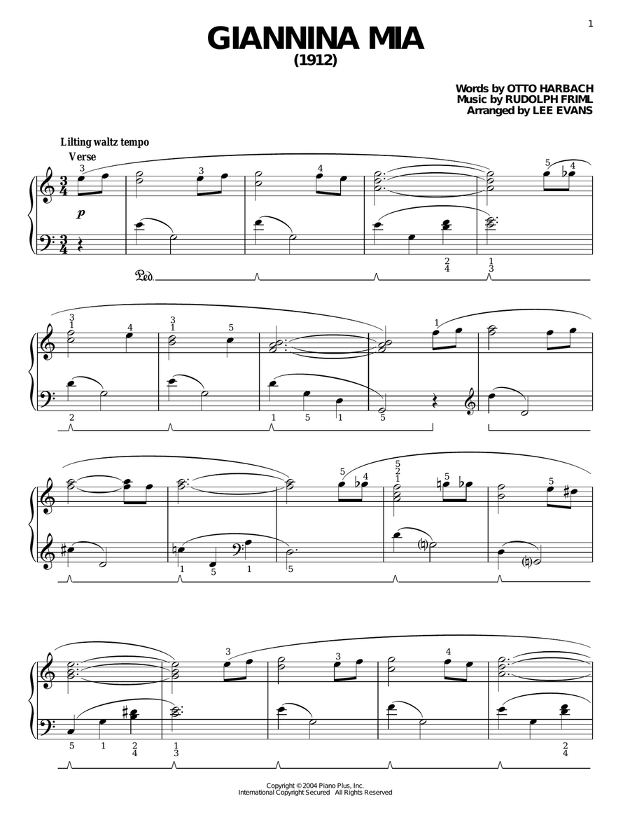 Giannina Mia Piano Solo scores gallery preview page 1