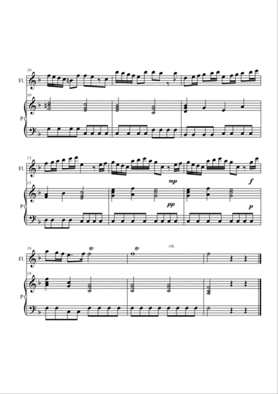 Vivaldi from The Four Seasons: Winter-The Rain arranged for flute and piano duo Woodwind Duet scores gallery preview page 2