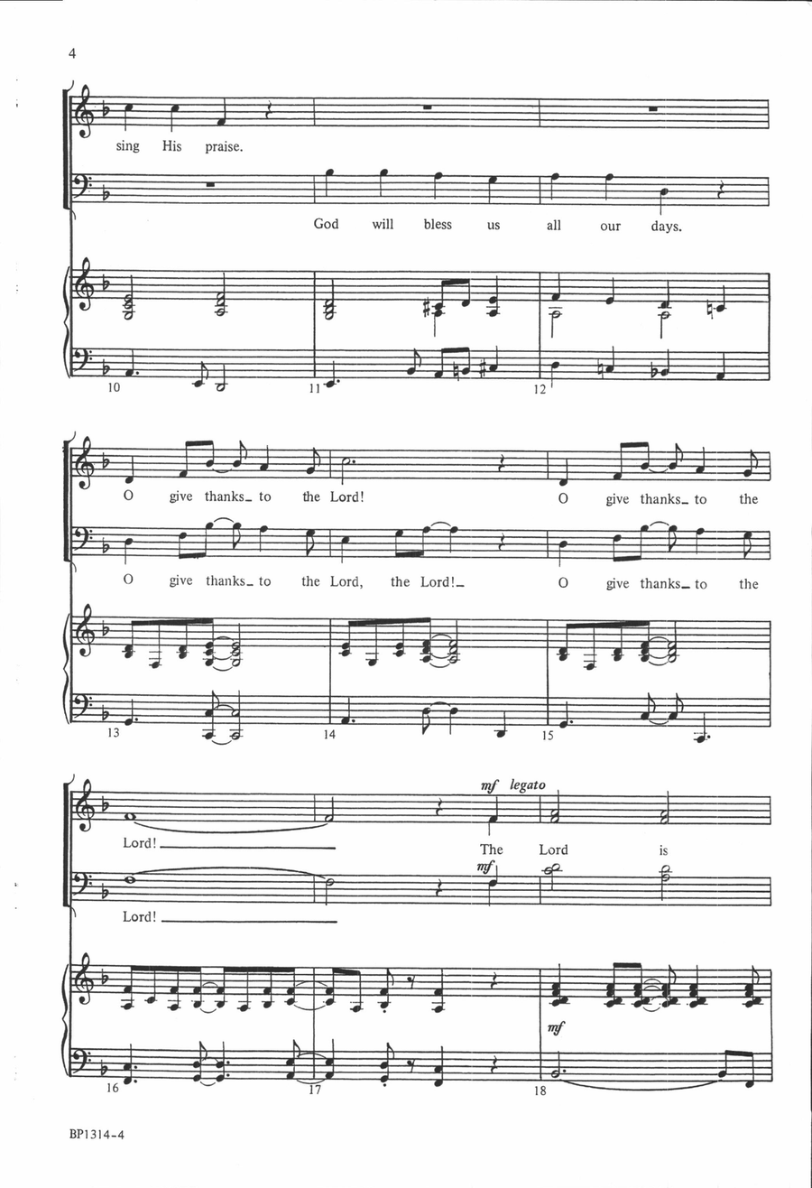 O Give Thanks to the Lord 4-Part scores gallery preview page 3